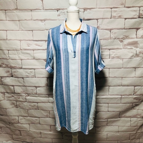 LAJU LOS ANGELES - WOMENS SZ LARGE SHIRT DRESS - Picture 1 of 11